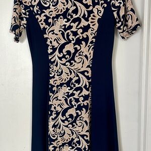 Sami & Jo Navy and Cream Floral Long Sleeve Dress